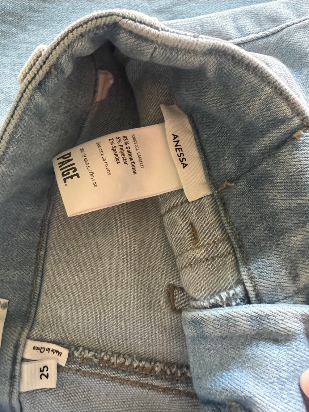 PAIGE Light Blue High-Rise (ANESSA) PETITE SIZE 25 Wide-Leg Jeans - Picture 12 of 13